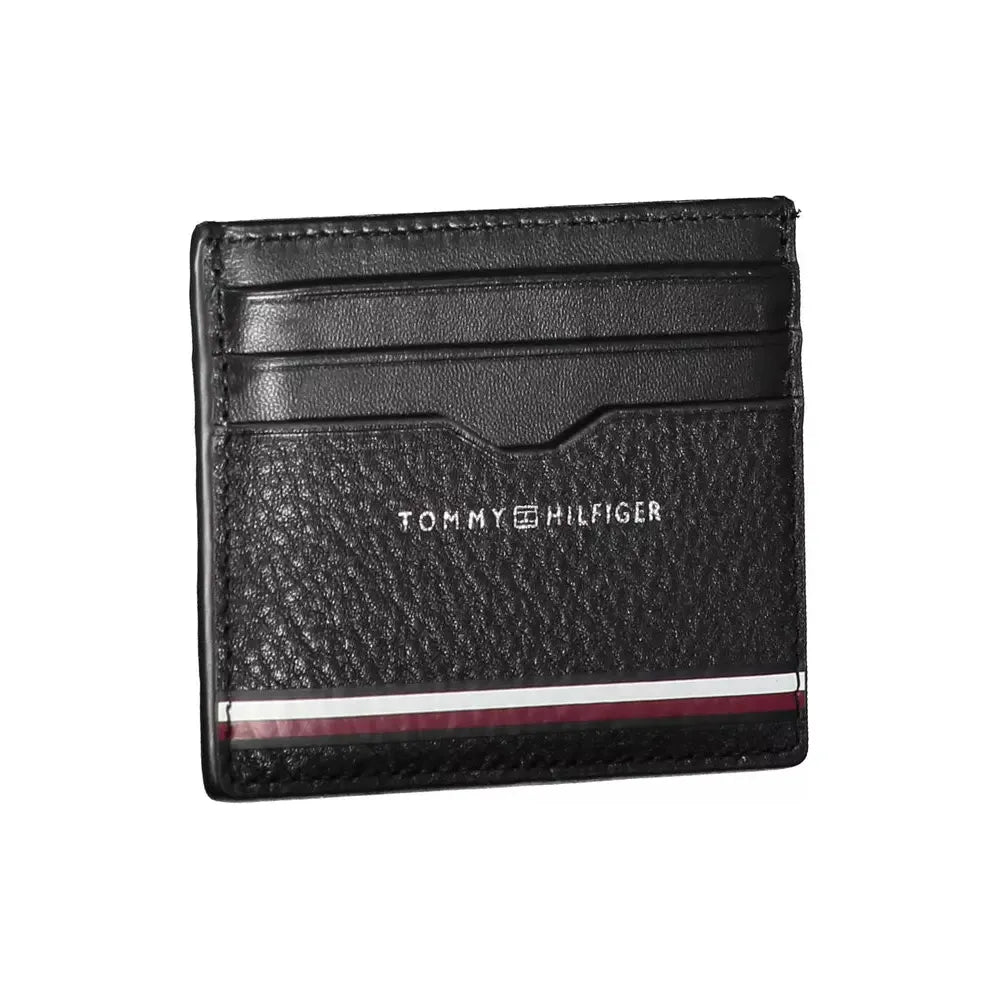 Tommy Hilfiger Sleek Leather Card Holder with Contrast Detail Tommy Hilfiger