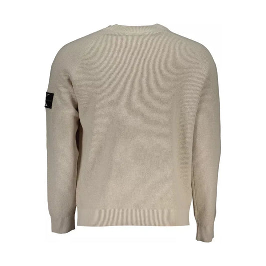 Calvin Klein Beige Organic Cotton Logo Sweater Calvin Klein