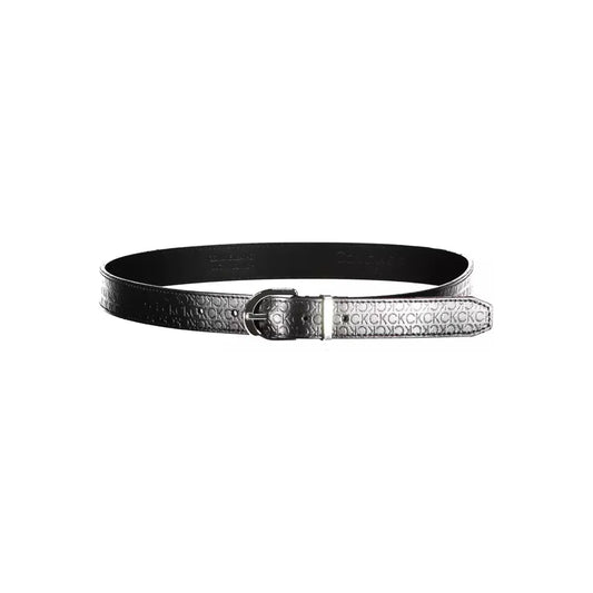 Calvin Klein Elegant Black Leather Belt with Logo Detail Calvin Klein