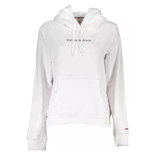 Tommy Hilfiger Chic White Hooded Sweatshirt with Logo Print Tommy Hilfiger