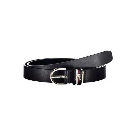 Tommy Hilfiger Elegant Blue Leather Belt with Metal Buckle Tommy Hilfiger