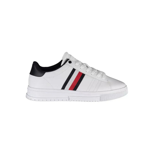 Tommy Hilfiger Elevated White Leather Sneakers with Logo Tommy Hilfiger