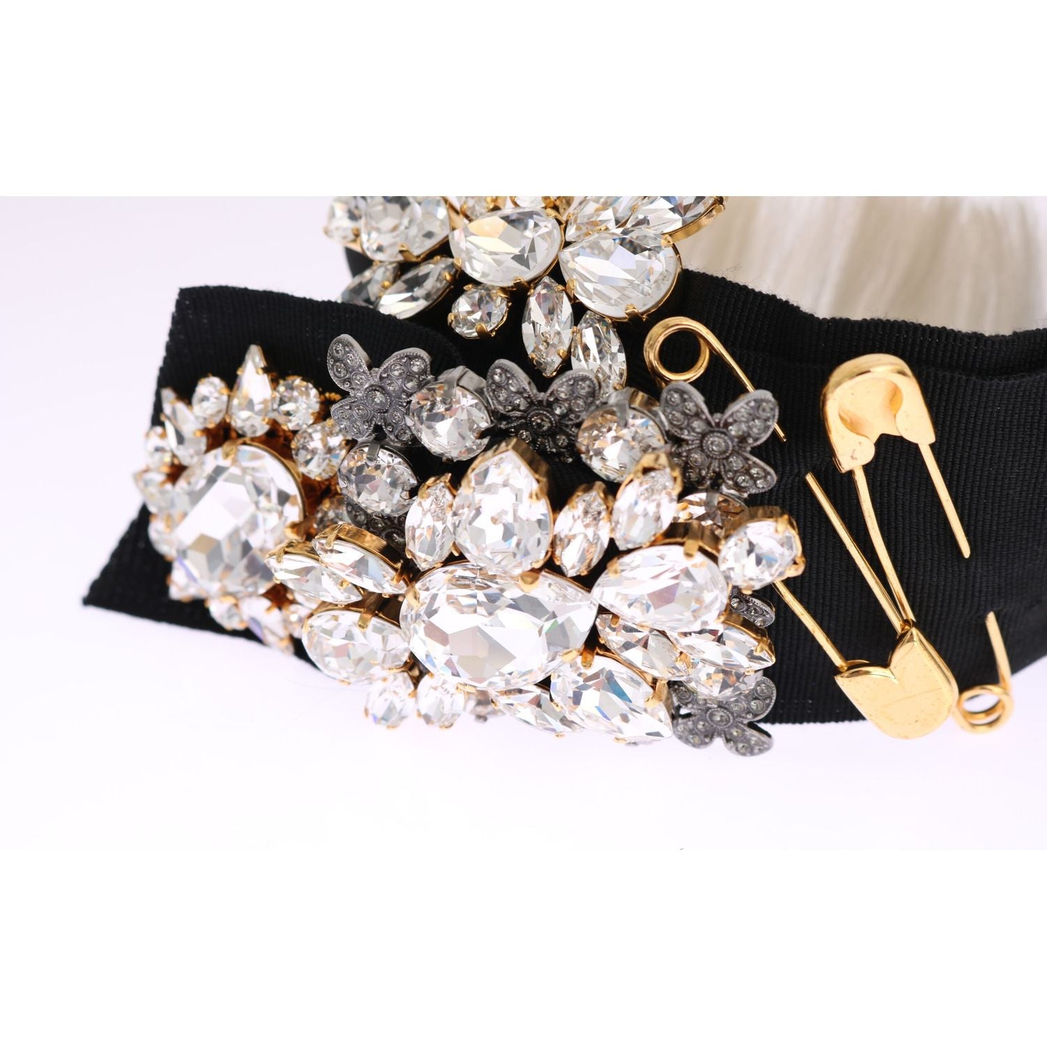 优雅黑水晶头带王冠