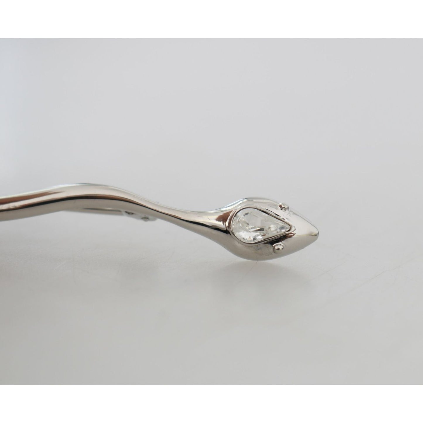 Dolce & Gabbana Silver Brass Crystal Spilla Serpente Mens Brooch Pin Brooch