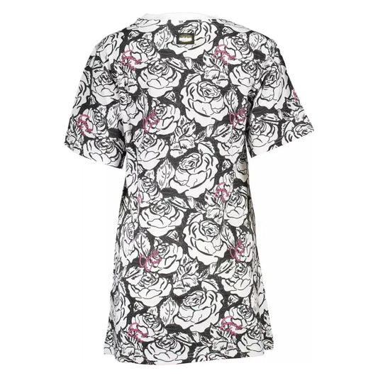 Cavalli Class Elegant Short Sleeve Round Neckline Printed Dress Cavalli Class