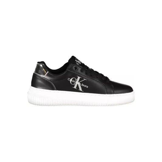 Calvin Klein Sleek Black Lace-Up Sneakers with Contrasting Details Calvin Klein