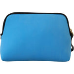 Dolce & Gabbana Blue Logo Print Hand Pouch Leopard Print Toiletry Bag