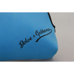 Dolce & Gabbana Blue Logo Print Hand Pouch Leopard Print Toiletry Bag