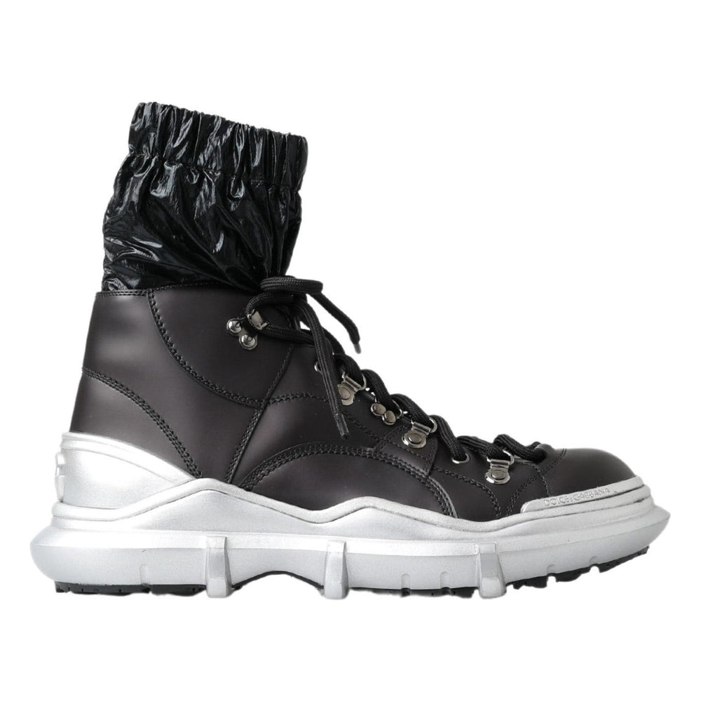 Dolce & Gabbana Black Nylon Galileo High Top Sneakers Shoes