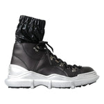 Dolce & Gabbana Black Nylon Galileo High Top Sneakers Shoes