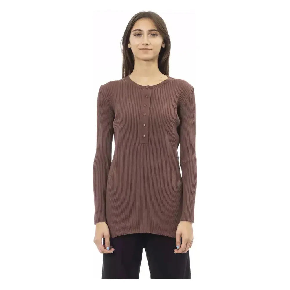 Alpha Studio Brown Viscose Women Sweater