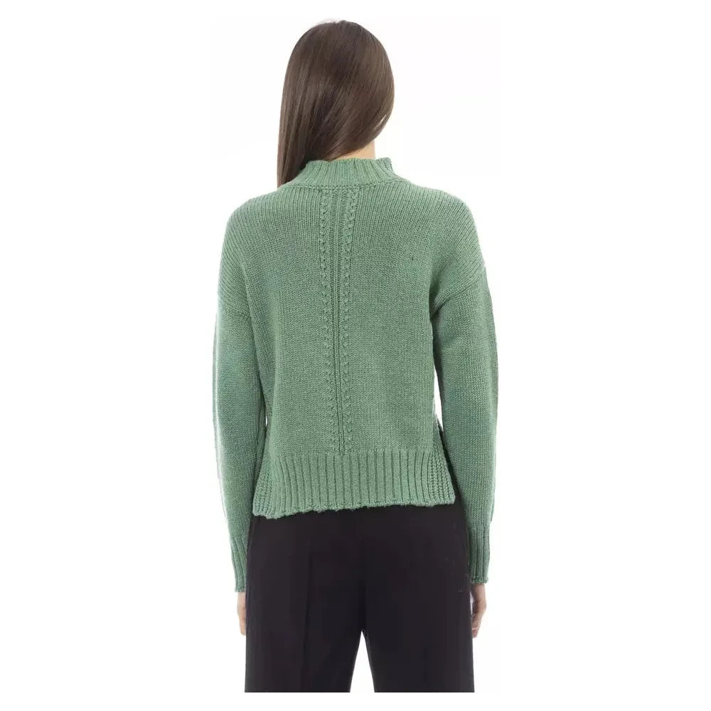 Alpha Studio Green Wool Women Sweater Alpha Studio