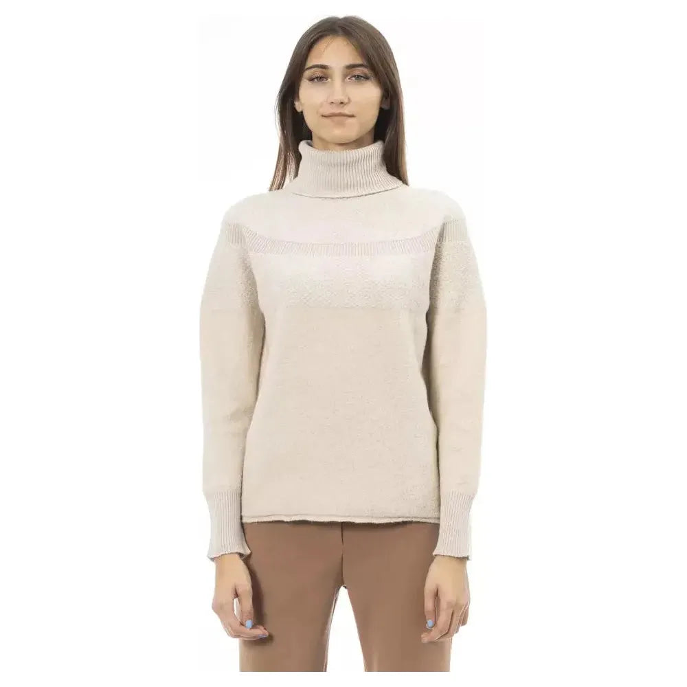 Alpha Studio Beige Wool Women Sweater