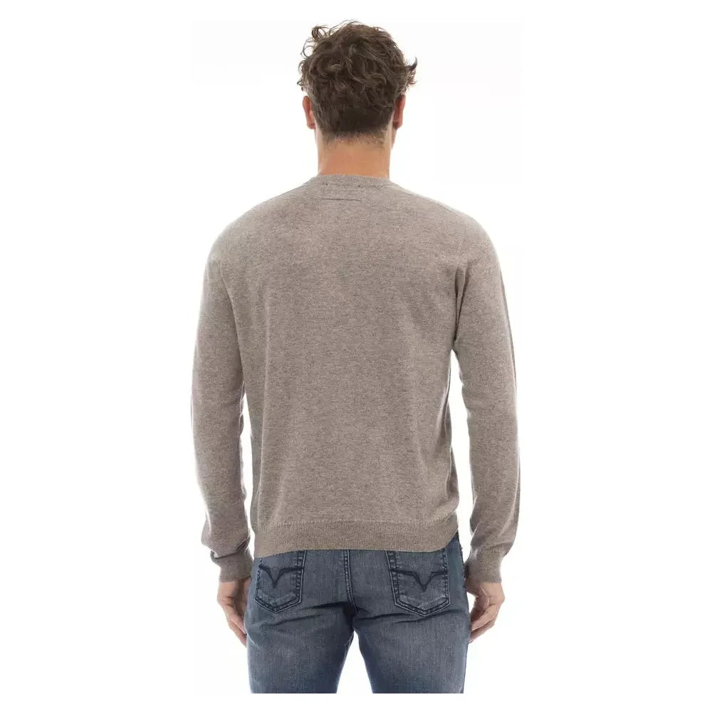 Alpha Studio Beige Viscose Men Sweater Alpha Studio