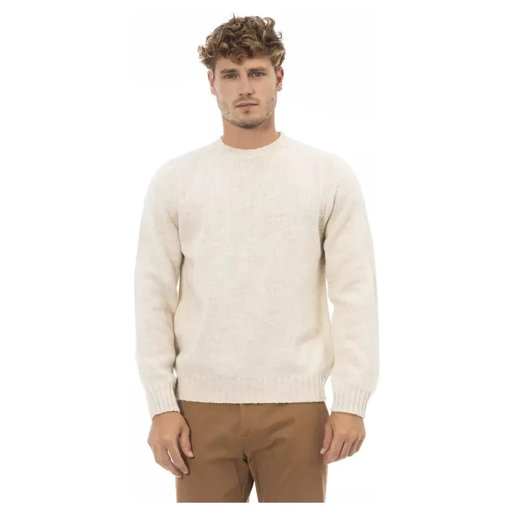 Alpha Studio Beige Alpaca Men Sweater Alpha Studio