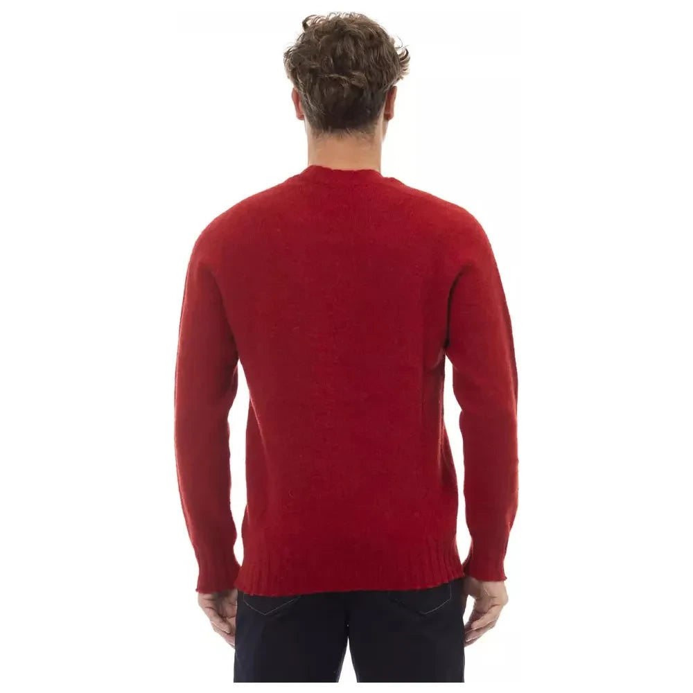 Alpha Studio Red Wool Men Sweater Alpha Studio