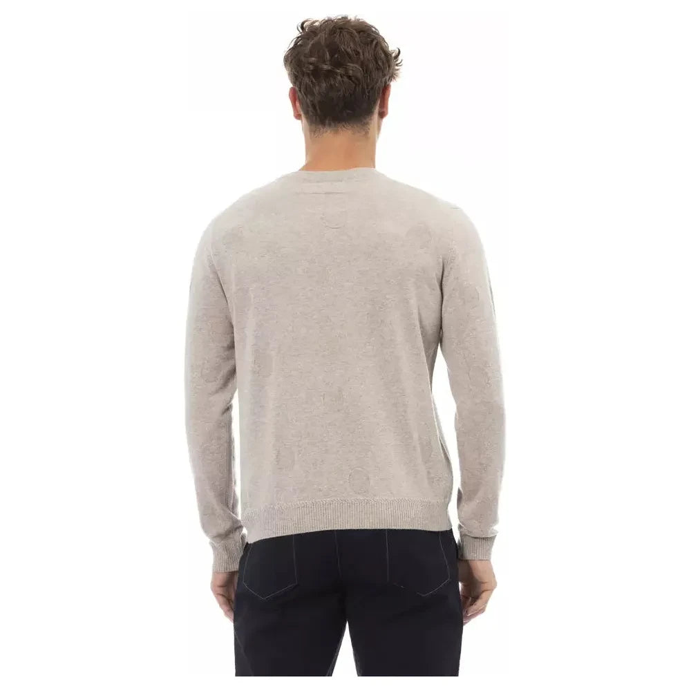 Alpha Studio Beige Viscose Men Sweater Alpha Studio