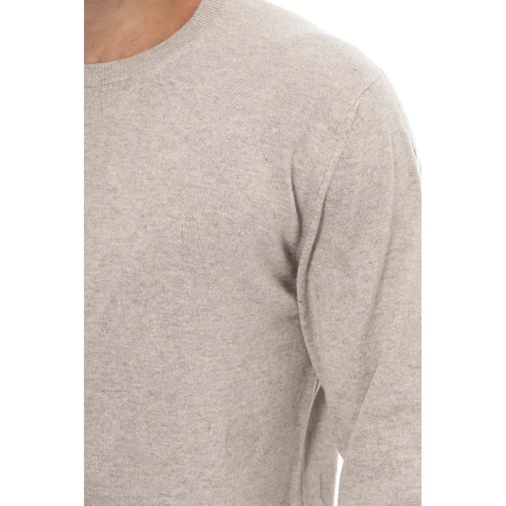 Alpha Studio Beige Viscose Men Sweater Alpha Studio