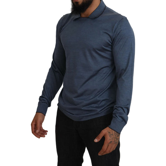 Dolce & Gabbana Elegant Silk Blue Pullover Sweater Dolce & Gabbana