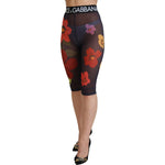 Dolce & Gabbana Black Floral Leggings Stretch Waist Pants