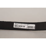 Dolce & Gabbana Black Velvet Classic Logo Engraved Metal Belt