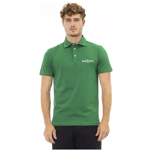 Baldinini Trend Green Cotton Men Polo Baldinini Trend