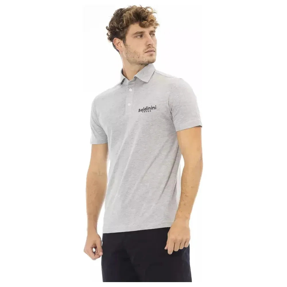 Baldinini Trend Gray Cotton Men Polo