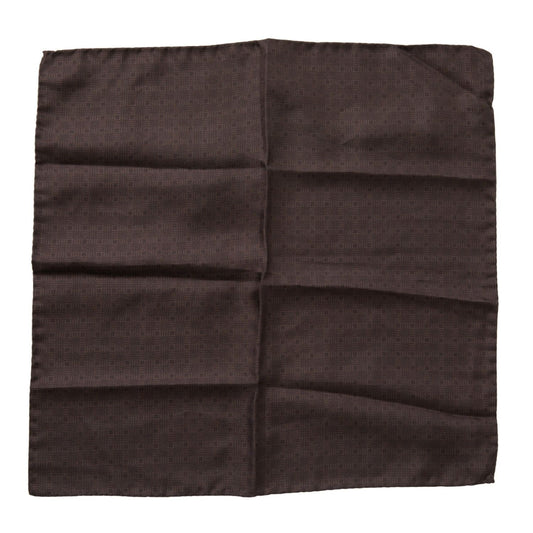 Dolce & Gabbana Brown Patterned Silk Square Handkerchief Scarf MS7076