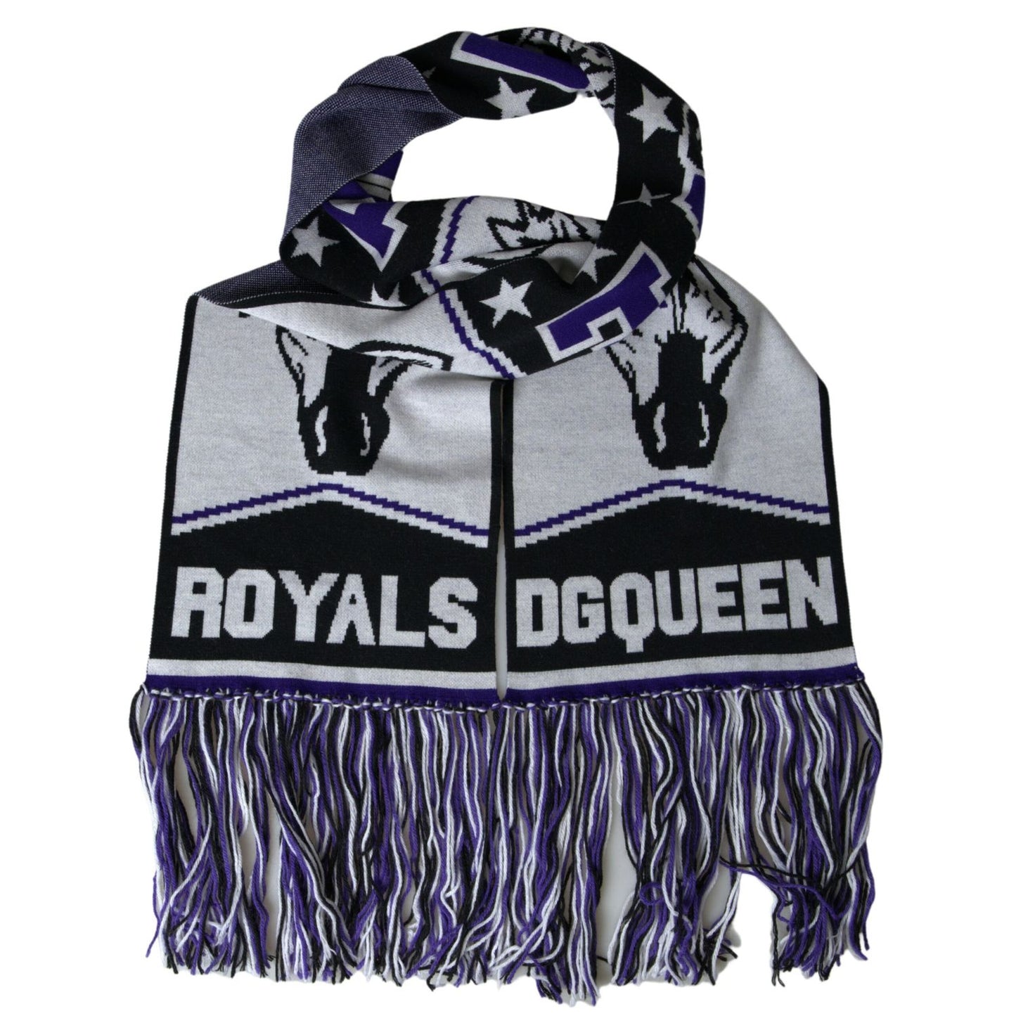 优雅多色羊毛混纺围巾