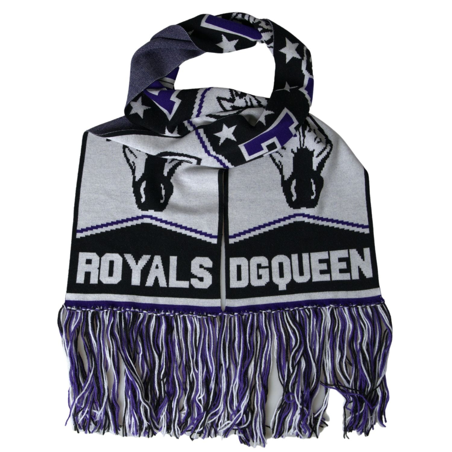 优雅多色羊毛混纺围巾