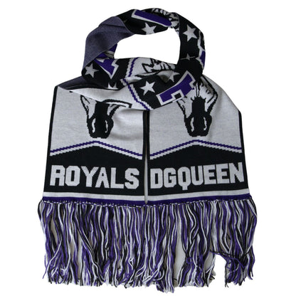 优雅多色羊毛混纺围巾