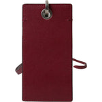 Dolce & Gabbana Red Leather Lanyard Logo Slim Card Holder Men Wallet