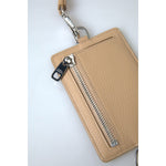 Dolce & Gabbana Beige Leather Lanyard Logo Card Holder Men Wallet