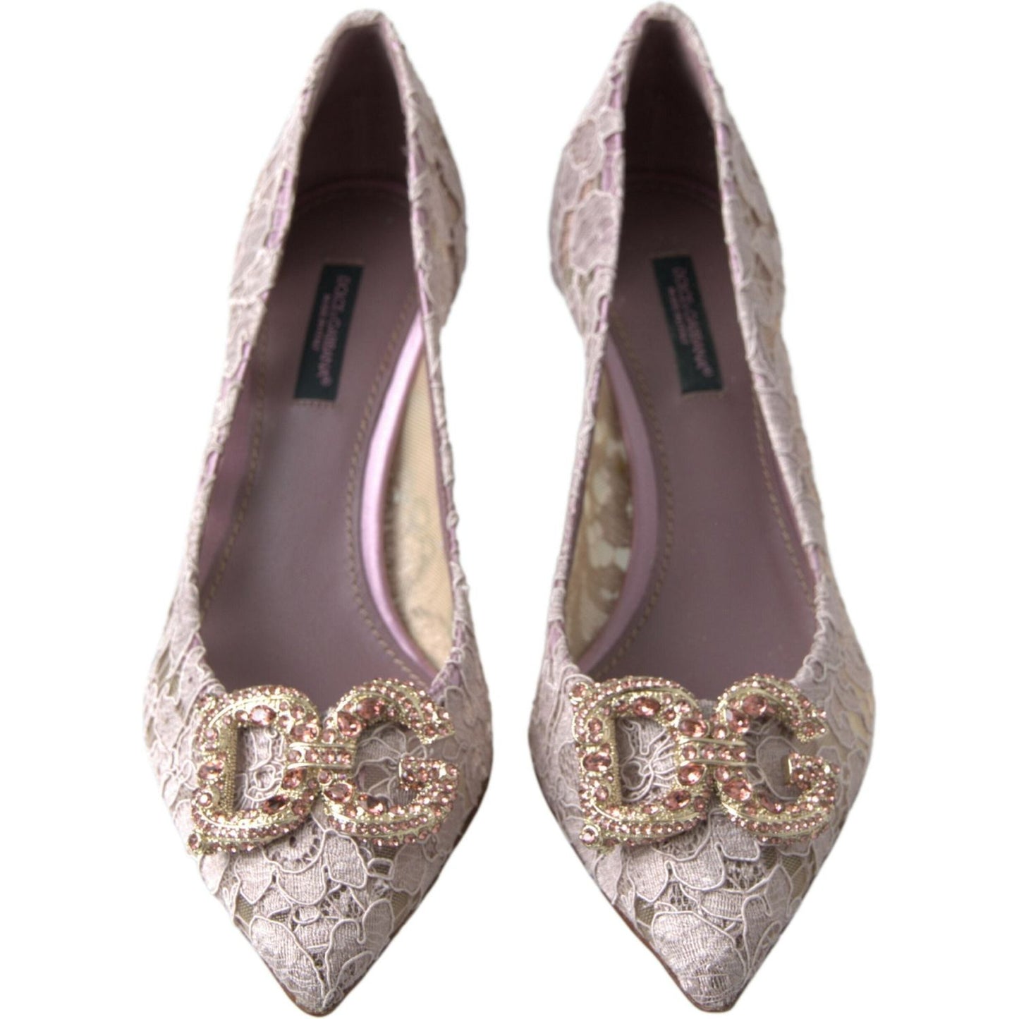 Dolce & Gabbana Elegant Pink Crystal Embellished Heels Dolce & Gabbana