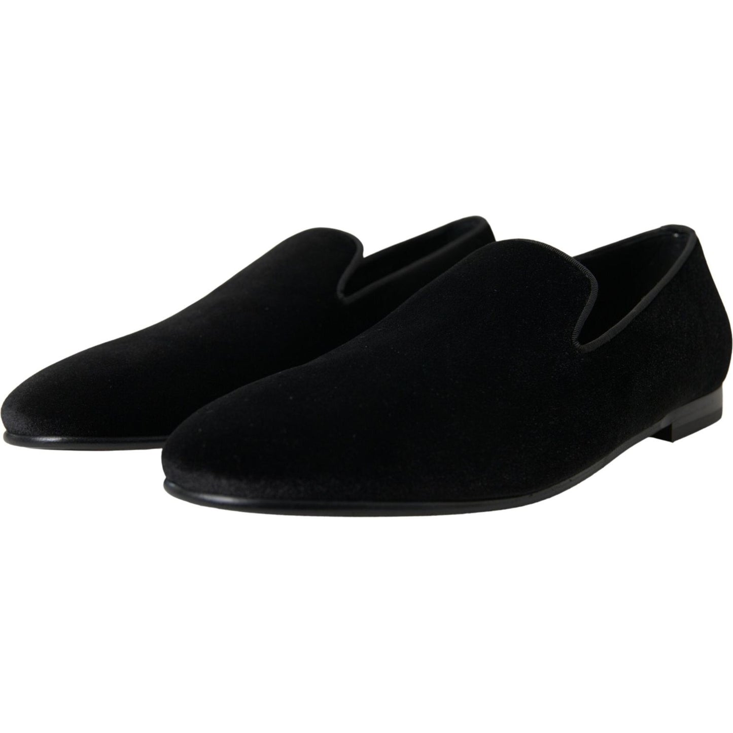 Dolce & Gabbana Elegant Velvet Black Loafers for Men Dolce & Gabbana