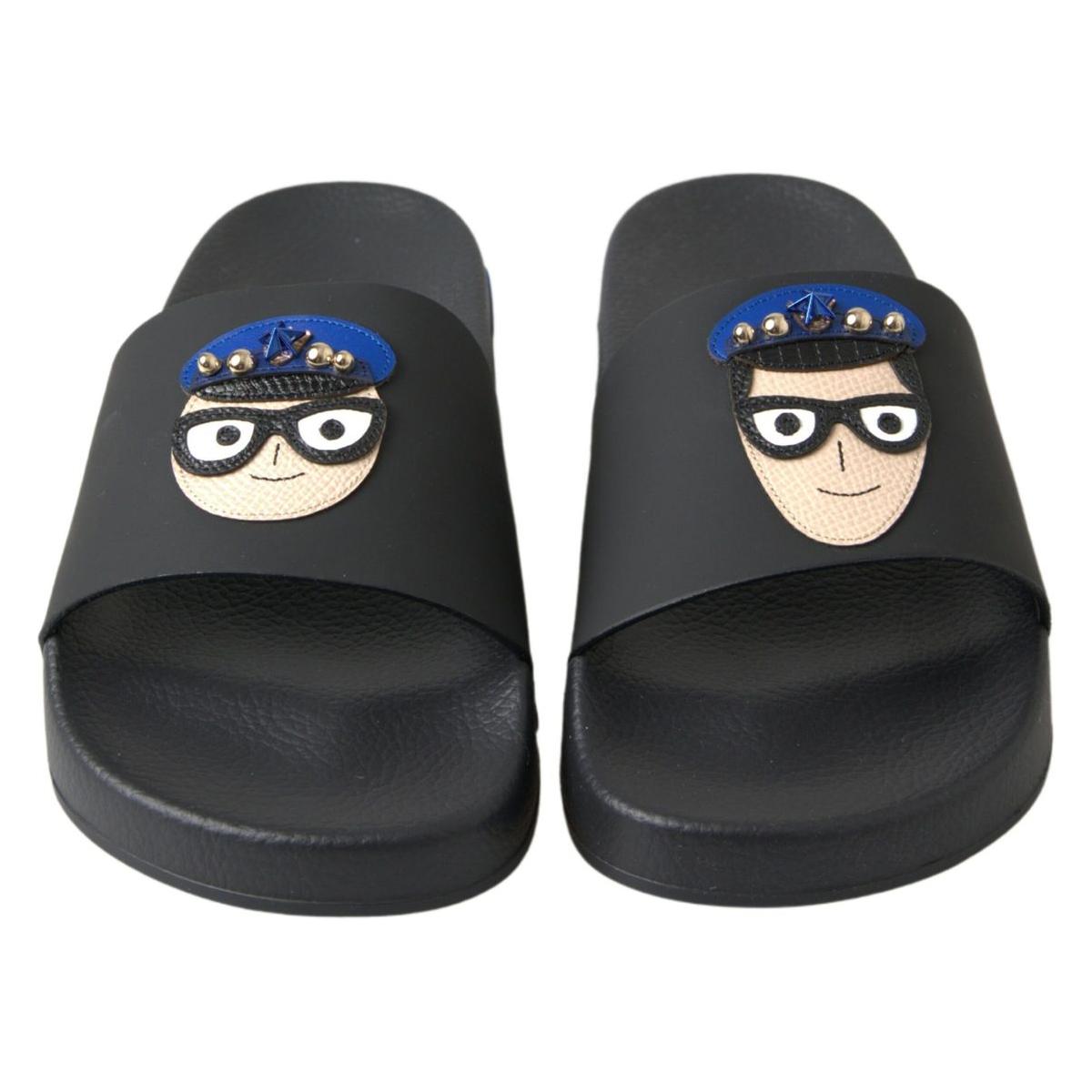 优雅黑色皮革凉鞋