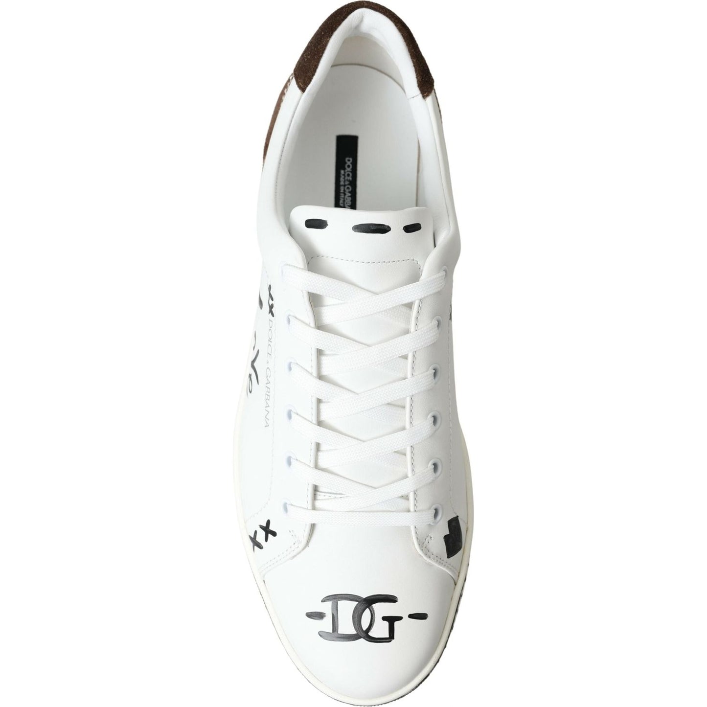 Dolce & Gabbana Sleek White Leather Casual Sneakers Dolce & Gabbana