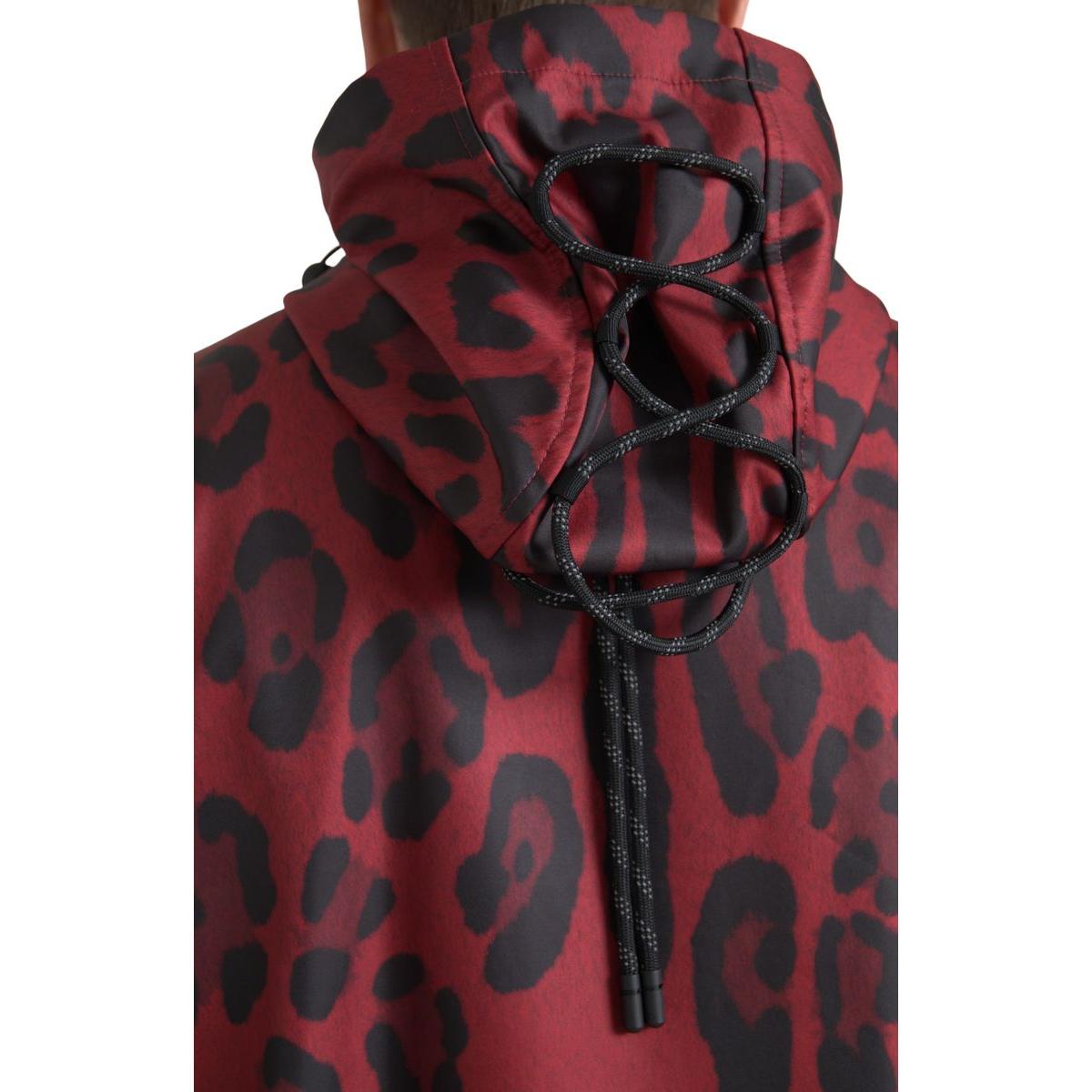 Dolce & Gabbana Radiant Red Leopard Print Hooded Jacket Dolce & Gabbana