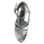 Dolce & Gabbana Silver Shimmers Sandals Heel Pumps Shoes