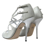 Dolce & Gabbana Silver Shimmers Sandals Heel Pumps Shoes