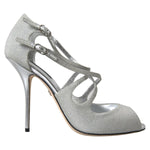 Dolce & Gabbana Silver Shimmers Sandals Heel Pumps Shoes