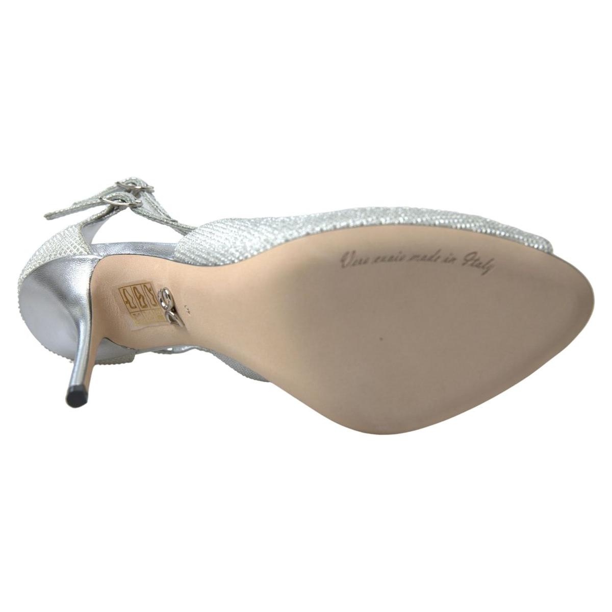 Dolce & Gabbana Silver Shimmers Sandals Heel Pumps Shoes