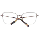 Scotch & Soda Transparent Women Glasses Frame, trapezium style, full-rim, metal & plastic material, demo lenses, size 55-18-135.