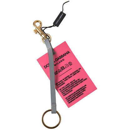 Dolce & Gabbana Pink Silicone DG Logo Gold Brass Keyring Women Keychain