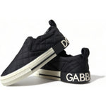 Dolce & Gabbana Black Quilted Slip On Low Top Sneakers Shoes