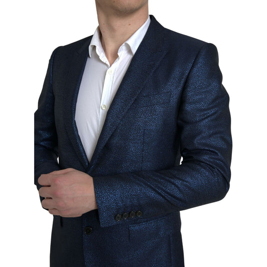 Dolce & Gabbana Metallic Blue Martini Slim Fit Suit Dolce & Gabbana