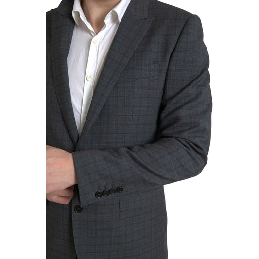 Dolce & Gabbana Elegant Grey Checkered Slim Fit Suit Dolce & Gabbana