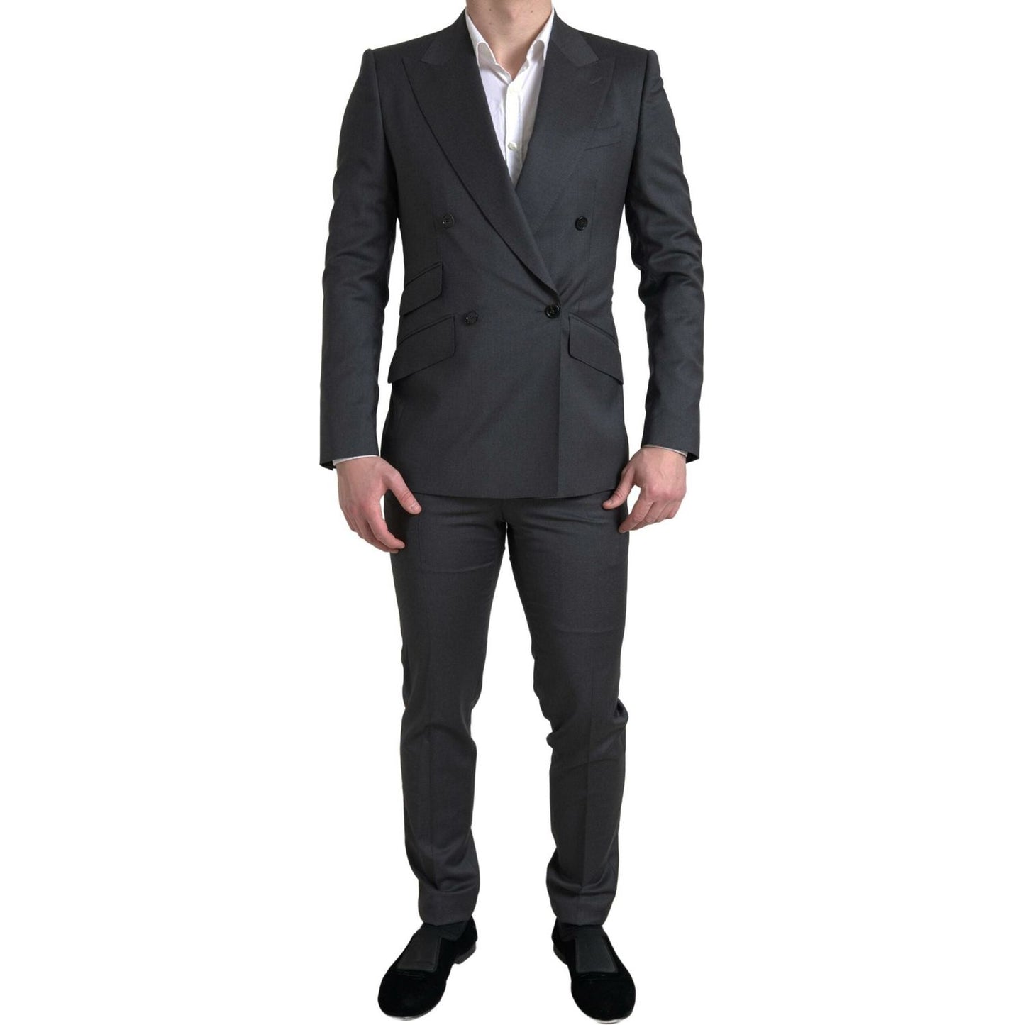 Dolce & Gabbana Gray 2 Piece Double Breasted SICILIA Suit