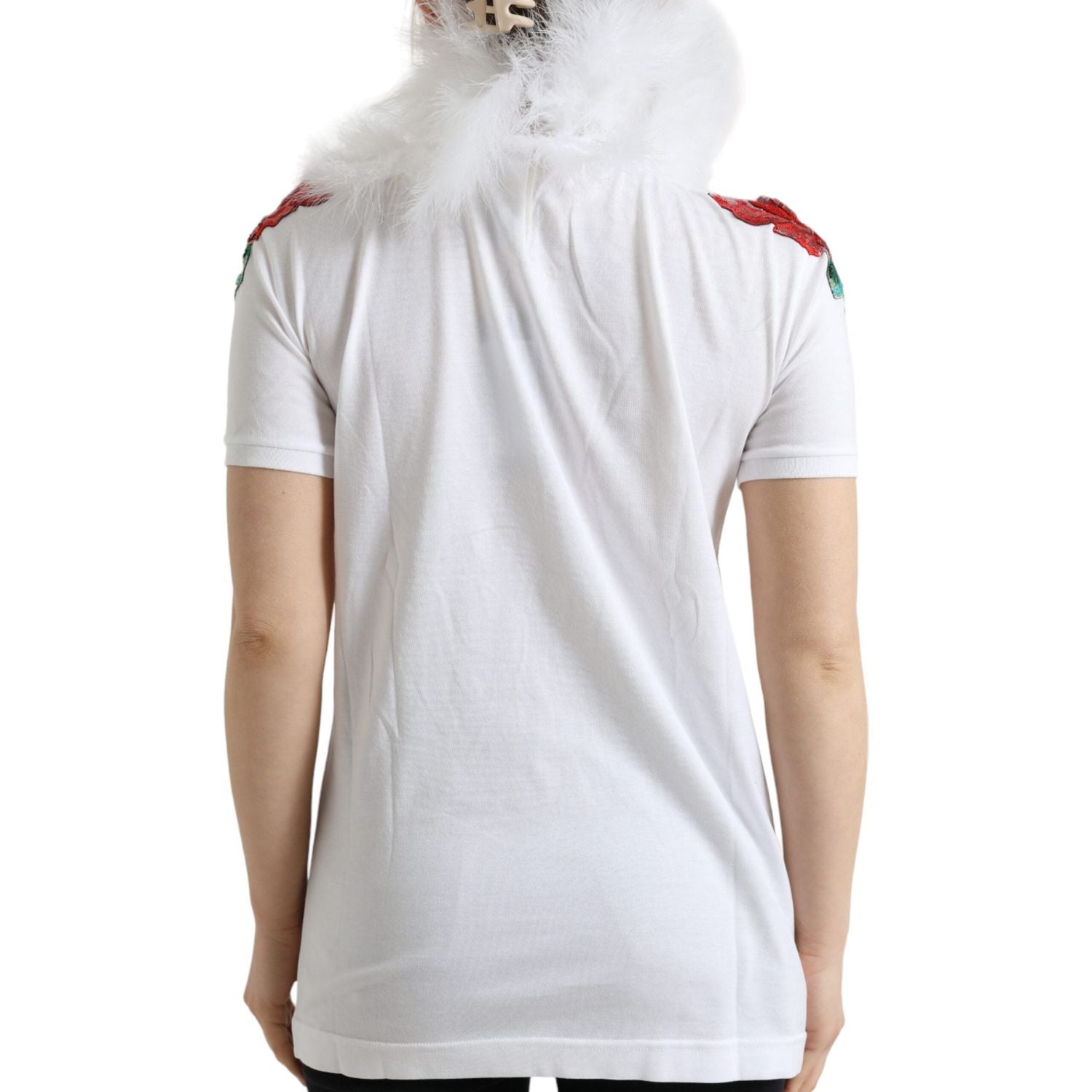 优雅亮片装饰棉质 T 恤