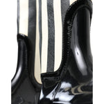 Dolce & Gabbana Black Rubber Knee High Flat Boots Shoes